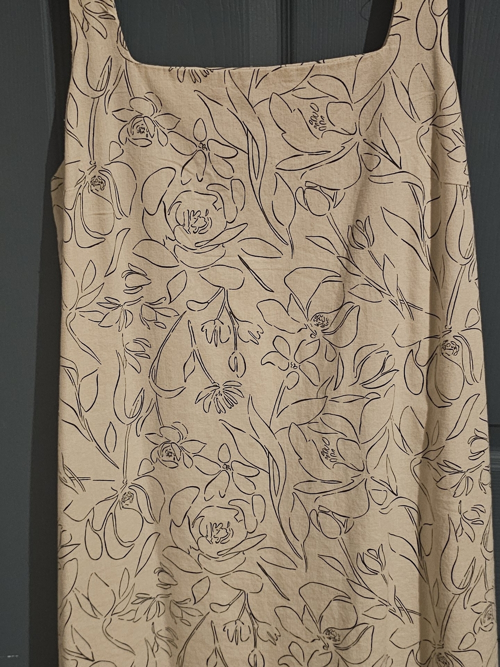 A New Day Cream Dress with Black Floral Sketch Print